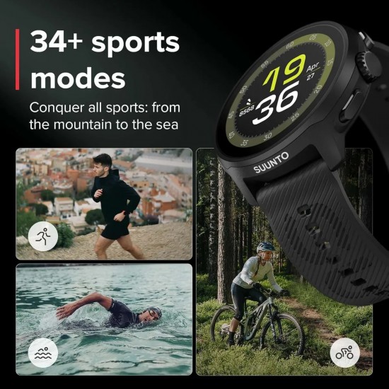 Reloj deportivo Suunto Run All Black con GPS multibanda para running
